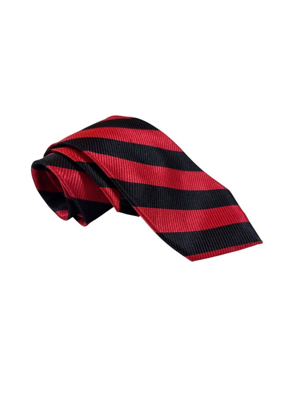 The Tie Bar Red & Black Stripe 100% Silk Tie 3.5" Width 56" Length (CC1054)